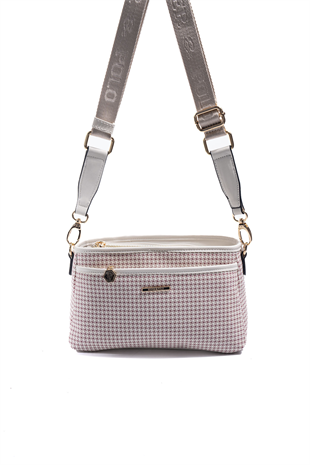 Silver & Polo SP1184 Kadın Çapraz Çanta King Desen Bordo-Kemik