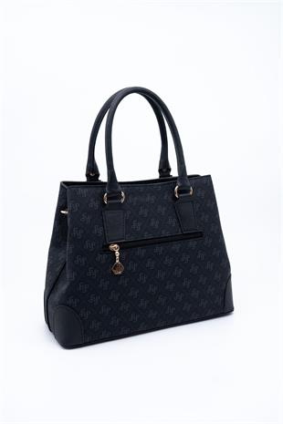 Silver & Polo SP667 Kadın El Çantası Monogram Siyah