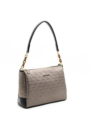 Silver & Polo SP910 Kadın Çapraz Çanta Logolu Platin-Siyah