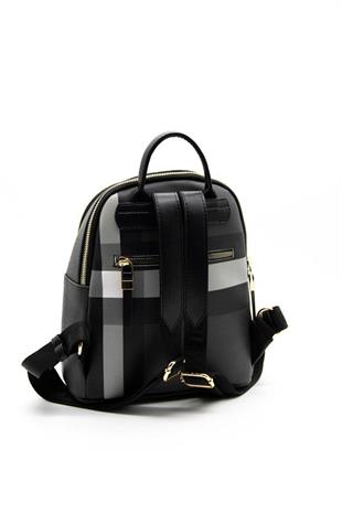 Silver & Polo SP901 Kadın Sırt Çantası Ekose Siyah