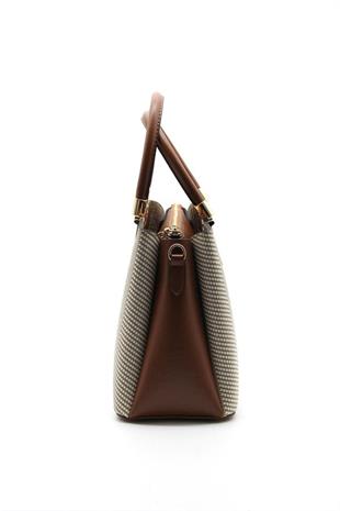 Silver & Polo SP1000 Kadın El Çantası Hasır Bej-Taba