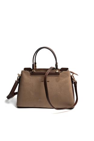 Silver & Polo SP913 Kadın El Çantası Süet Vizon-Kahve