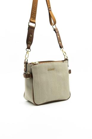 Silver & Polo SP884 Kadın Çapraz Çanta Hasır Bej-Taba