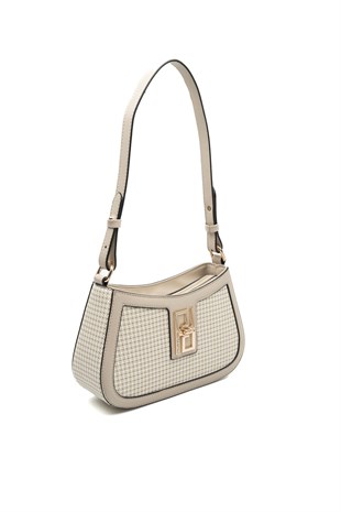 Silver & Polo SP1132 Kadın Çapraz Çanta King Desen Kum-Kum Beji