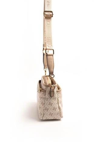 Silver & Polo SP1184 Kadın Çapraz Çanta Monogram Bej-Kum