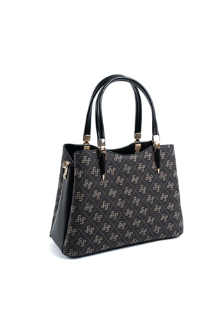 Silver & Polo SP1205 Kadın El Çantası Monogram Füme-Siyah