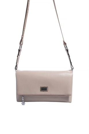 Silver & Polo SP1278 Kadın Çapraz Çanta Düz Koyu Bej-Latte