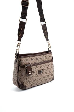 Silver Polo Koyubej - Kahve Monogram Kadın Çapraz Çanta SP1160
