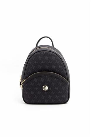 Silver & Polo SP945 Kadın Sırt Çantası Monogram Siyah