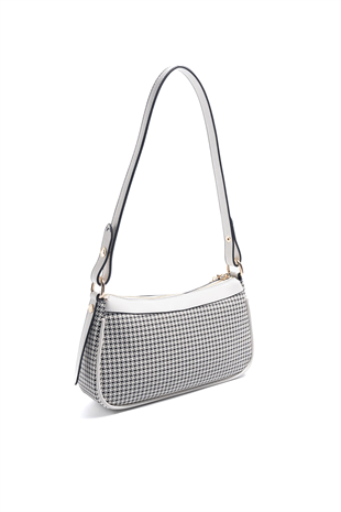 Silver & Polo SP1274 Kadın Çapraz Çanta King Desen Siyah-Kemik