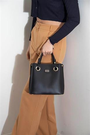 Silver & Polo SP975 Kadın El Çantası Düz Siyah-Siyah