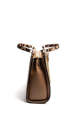 Silver & Polo SP1166 Kadın El Çantası Düz Vizon-Vizon-Leopar Taba