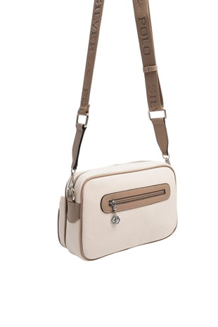 Silver & Polo SP1267 Kadın Çapraz Çanta Petek Bej-Latte