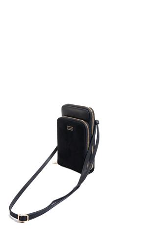 Silver & Polo SP1011 Kadın Telefon Çantası Süet Siyah-Siyah