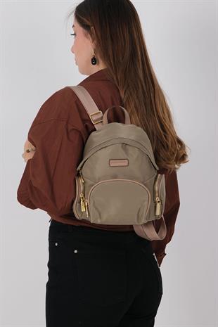 1208 Kadın Sırt Çantası  Yeşil-Kum