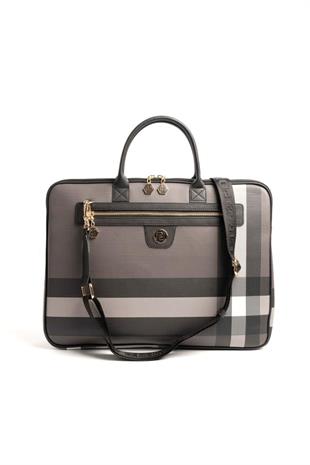 Silver & Polo SP1175 Kadın Laptop & Evrak Çantası Ekose Siyah