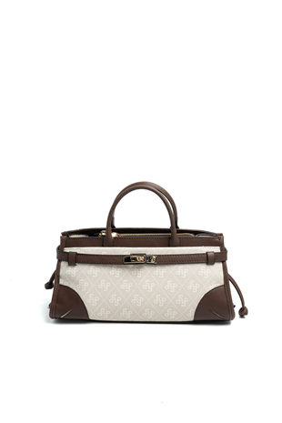 Silver & Polo SP1260 Kadın El Çantası Monogram Taş-Kahve