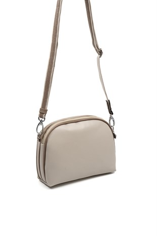 Silver & Polo SP765 Kadın Çapraz Çanta Düz Bej-Latte