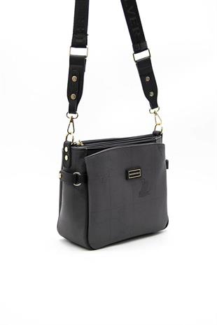 Silver & Polo SP884 Kadın Çapraz Çanta Harita Siyah