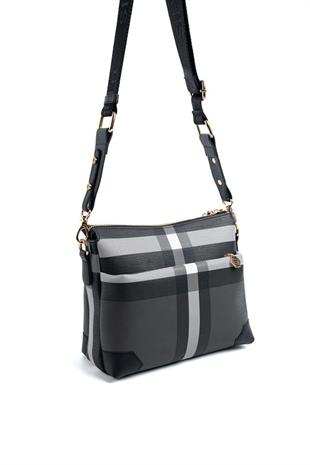 Silver & Polo SP1110 Kadın Çapraz Çanta Ekose Siyah