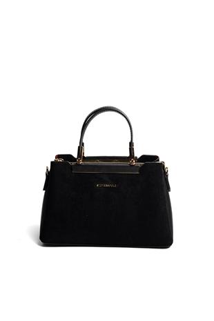 Silver & Polo SP913 Kadın El Çantası Süet Siyah-Siyah