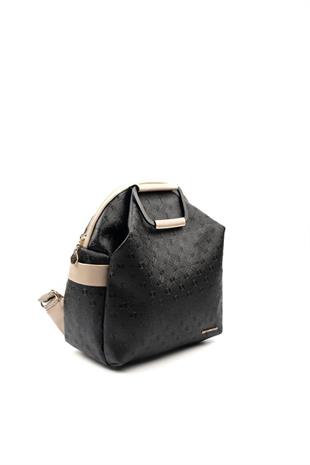 Silver & Polo SP771 Kadın Sırt Çantası Logolu Siyah-S.Nut