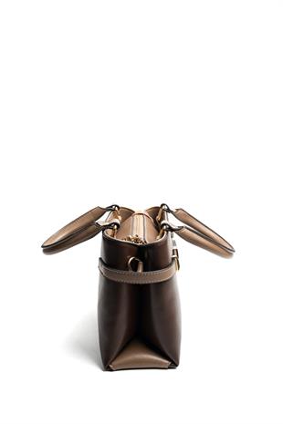 Silver & Polo SP1149 Kadın El Çantası Düz Kahve-Vizon