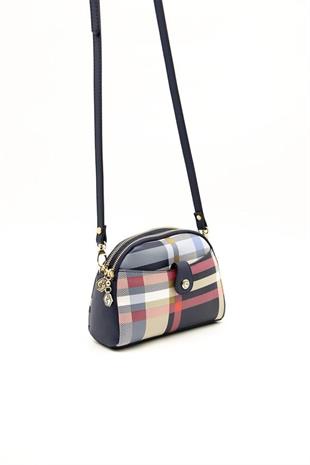 Silver & Polo SP1144 Kadın Çapraz Çanta Ekose Lacivert