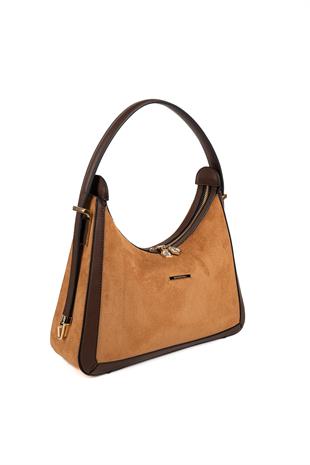 Silver & Polo SP1187 Kadın Omuz Çantası Süet Taba-Kahve