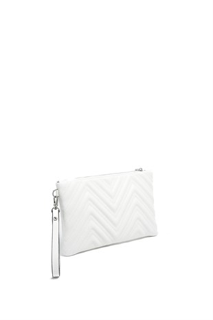 Silver & Polo SP1250 Kadın Portföy & Clutch Crash Beyaz-Beyaz