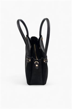 Silver & Polo SP1254 Kadın El Çantası Süet Siyah-Siyah