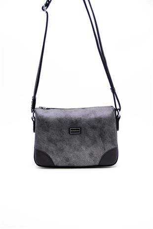 Silver & Polo SP784 Kadın Çapraz Çanta Petek M.Gümüş-Siyah