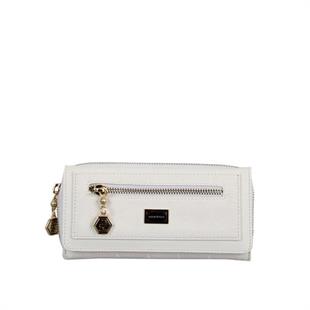 Silver & Polo SP846 Kadın Cüzdan & Kartlık Logolu Beyaz-Beyaz