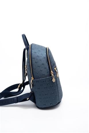 Silver & Polo SP1161 Kadın Sırt Çantası Logolu Lacivert-Lacivert