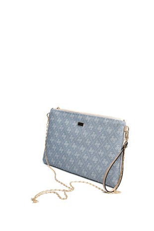 Silver & Polo SP1034 Kadın Portföy & Clutch Monogram Mavi-Ten