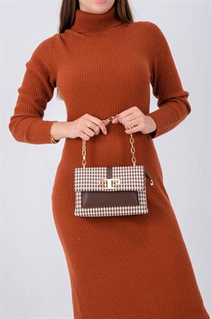 Silver & Polo Kahve Sarı - Kahve SP1148 Kadın Çapraz Çanta