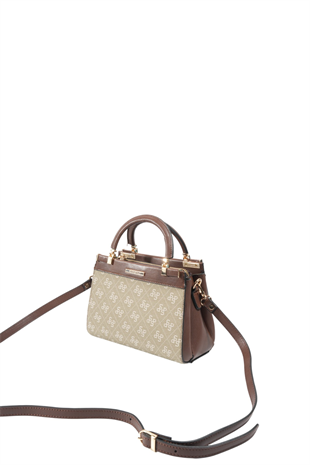 Silver & Polo SP1193 Kadın El Çantası Monogram Y.Yeşil-Kahve