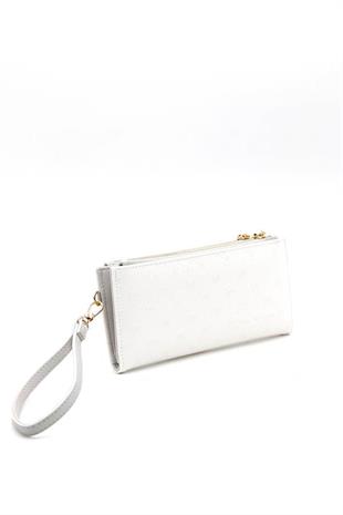 Silver & Polo SP1046 Kadın Cüzdan & Kartlık Logolu Beyaz-A.Gri