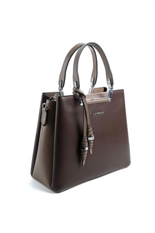 Silver & Polo Kahve - Vizon SP969 Kadın El Çantası