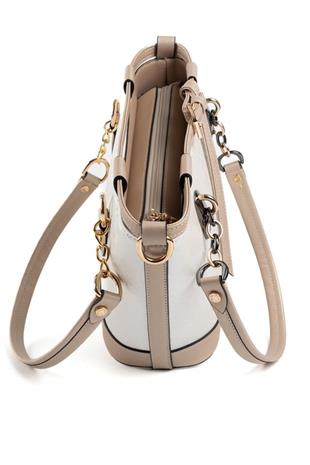 Silver & Polo SP1155 Kadın El Çantası Logolu Sedef-S.Nut