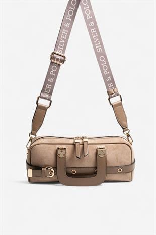 Silver & Polo SP1258 Kadın El Çantası Süet Vizon