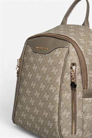 Silver & Polo SP906 Kadın Sırt Çantası Monogram Y.Yeşil