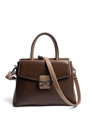 Silver & Polo SP1264 Kadın El Çantası Düz Kahve-Vizon