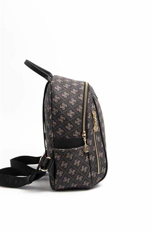 Silver & Polo SP906 Kadın Sırt Çantası Monogram Füme-Siyah