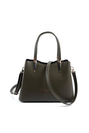 Silver & Polo SP1205 Kadın El Çantası Düz Zeytuni