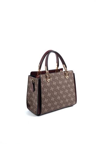 Silver & Polo Kahve Sarı - Bordo SP1133 Kadın El Çantası