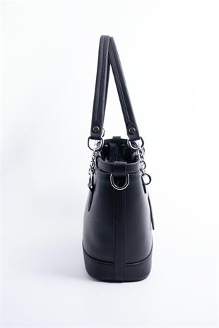 Silver & Polo SP1155 Kadın El Çantası Düz Siyah-Siyah