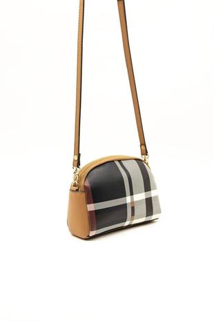 Silver & Polo SP1144 Kadın Çapraz Çanta Ekose Siyah-A.Taba