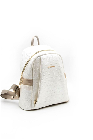 Silver & Polo SP926 Kadın Sırt Çantası Logolu Sedef-S.Nut