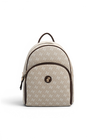 Silver Polo SP1062 Kadın Sırt Çantası Monogram Taş-Kahve